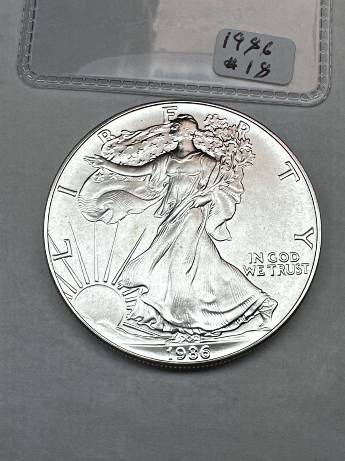 1986 Uncirculated Silver American Eagle 1oz 0.999 Fine Silver 18