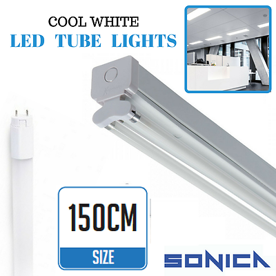 5ft LED Tube Fluorescent light Batten Fitting shop office 150cm 1500mm daylight