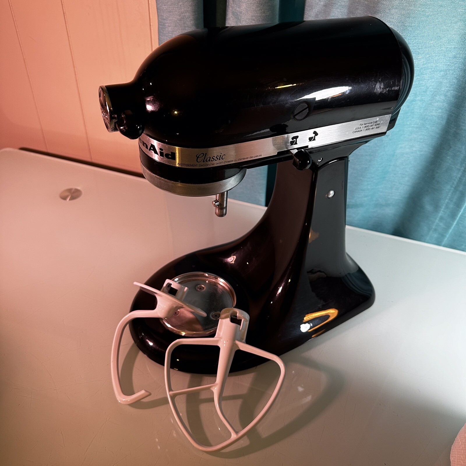 Kitchen Aid K45SSOB Black Stand Mixer Max Watts 275 Beater & Hook No