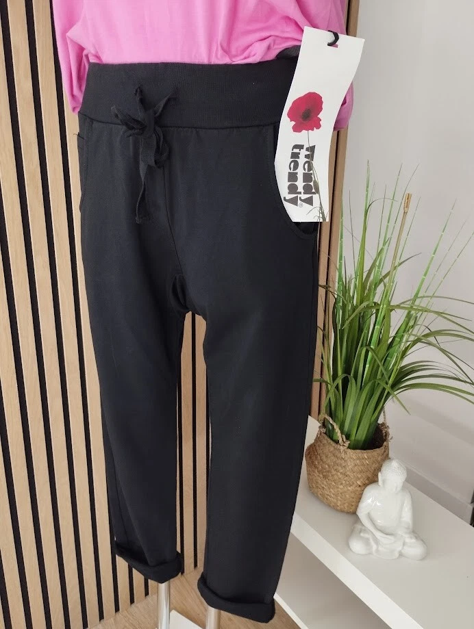 ❤️ Pantaloni da jogging alla moda Wendy pantaloni da jogging pantaloni della tuta neri - Immagine 2 di 4