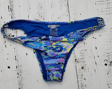 PILYQ Swim Blue Multicolor Strappy Bikini Swim Bottoms Women's Size Small NEW