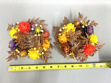 Pair of Vintage  Autumn Fall Thanksgiving Can...