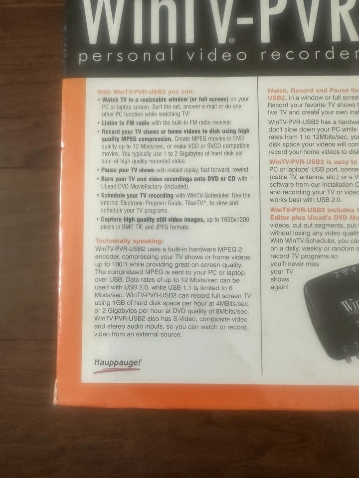 Brand New-Hauppauge WIN TV WinTV-PVR USB2 949 Personal Video Recorder System - Image 4 of 4