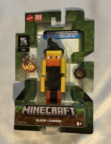 New MINECRAFT 4” Blaze with Powder & Fire Charge Figures