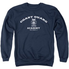 Coast Guard Academy Adult Crewneck Sweatshirt Circle Logo, Navy, S-3XL