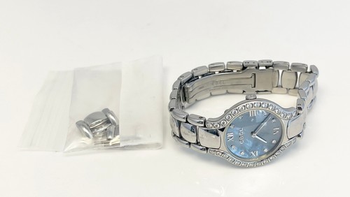 Ladies Ebel Beluga Blue MOP Diamond Dial Ref. E9157428-20 Quartz Wrist Watch
