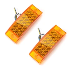 2PCS 6" Sealed Side Marker Clearance 21 LED Light Trailer Truck YELLOW 12-24V