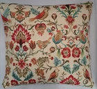 William Morris Cushion Cover, Luxury Tapestry, Birds Cream, Free Doorstop