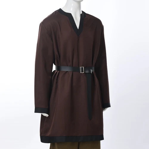 Medieval Knight Tunic For Men Viking Warrior Shirt Pirate LARP Halloween Tops - Picture 11 of 49