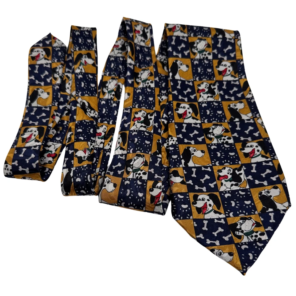 Corbata Perros Dálmatas Renacimiento Hecha a Mano Novedad Temática Fiesta Huesos Foto 2 de 4