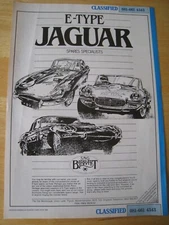E-TYPE JAGUAR SPARES SPECIALISTS SNG BARRATT 1990 ADVERT A4 APPR FILE 28