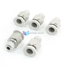 5 Pcs 8mm Tube 10mm Male Thread Push in Straight Connect Quick Fittings✦Kd