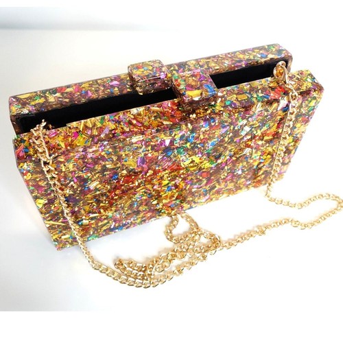 Evening Purse / Acrylic glitter box Cjhain New Years Eve Bling Purse! 