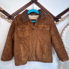 Vintage Babygap Heavy Suede Shearling Lined Jacket 5