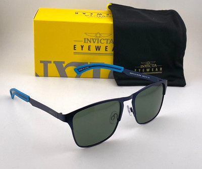 NIB INVICTA EYEWEAR Men's Sunglasses 122970 Aviator BLACK BLUE Frames Unisex