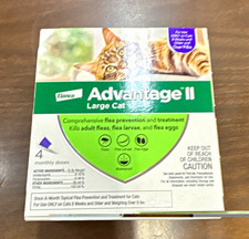 Elanco Advantage II Large Cat Spot-On Flea Prevention Treatment, 4 Doses