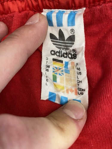 Neuwertig Adidas vintage Nylon Glanz Shorts Gr. L D7 shiny kurze Hose 87 - Bild 3 von 8