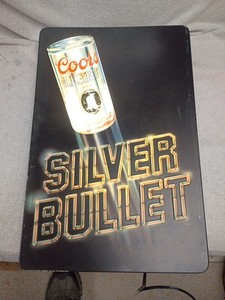 Vintage 1982 Coors Light The Silver Bullet Lighted Bar Sign Plastic Beer Sign Ra