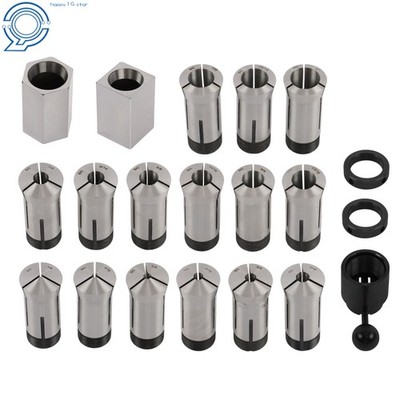 5C Machining Bundle 5pc Hex/Square Blocks & 15 Collets 1/8-1'' 16th increments