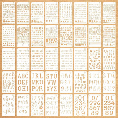 Buchstaben Schablonen Set 40 Stück für Scrapbooking & DIY Projekte langlebig