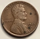 1913-D Lincoln Wheat Cent Penny VF Details Verdigris BN386