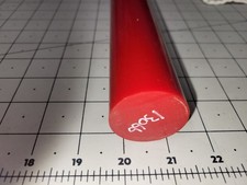 1-5/8" Dia. x 24" 90 A Durometer Polyurethane Rod, Red, P/N 13066