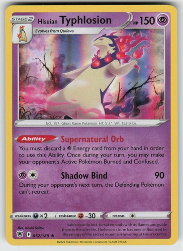 Holo Hisuian Typhlosion 052/189 Rare Astral Radiance Near Mint