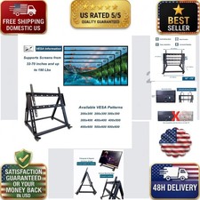 Low Profile Rolling TV Stand for 32-70 inch TVs, Mobile Monitor Cart with Wheels