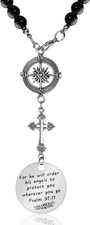 Cross Hanging Ornaments for Car Rear View Mirror, for He Will Order His Angels t
