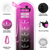 Trinkflasche 500Ml Bpa-Frei Auslaufsicher Mit Filter & Zeitmarkierung