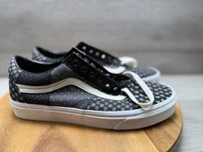 Vans Old Skool Black Gray White Patchwork Tie Print Sneaker Men 8 Women 9.5