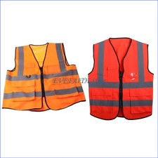 High Visibility Safety Vest with Reflective Strips Yellow Color Zipper