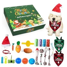 Dog Advent Calendar 2025, 24 Days Pet Toy Christmas Countdown Calendar with 