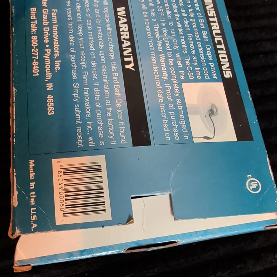 Farm Innovators Bird Bath De - Icer Modelo C-50 Submersível 150 Watt / NÃO TESTADO - Imagem 4 de 4