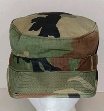 Official Military Army Issued Woodland BDU Combat Cap Hat Camouflage Size 7 1/4