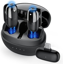 Wireless Lavalier Microphone for iPhone, Android, Mini with Noise...