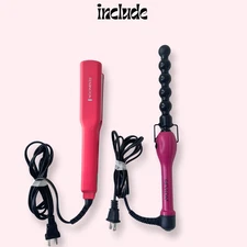 Revlon Ball Curling Iron Hair Curling / Remington Flat Iron Hair Straightener .