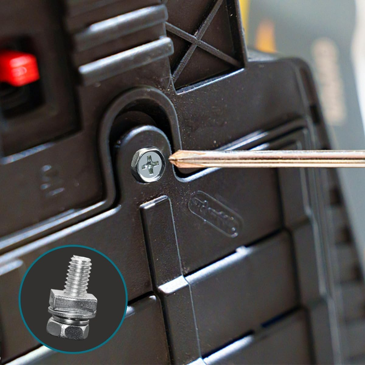 6 PCS Bolts and Nuts Kit, Motorcycle Battery Bolts and Nuts, M6X16Mm Motorcycle