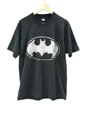 Rare Vintage BATMAN Screen Stars Best Black Tshirt Silver Glittered Men's XL