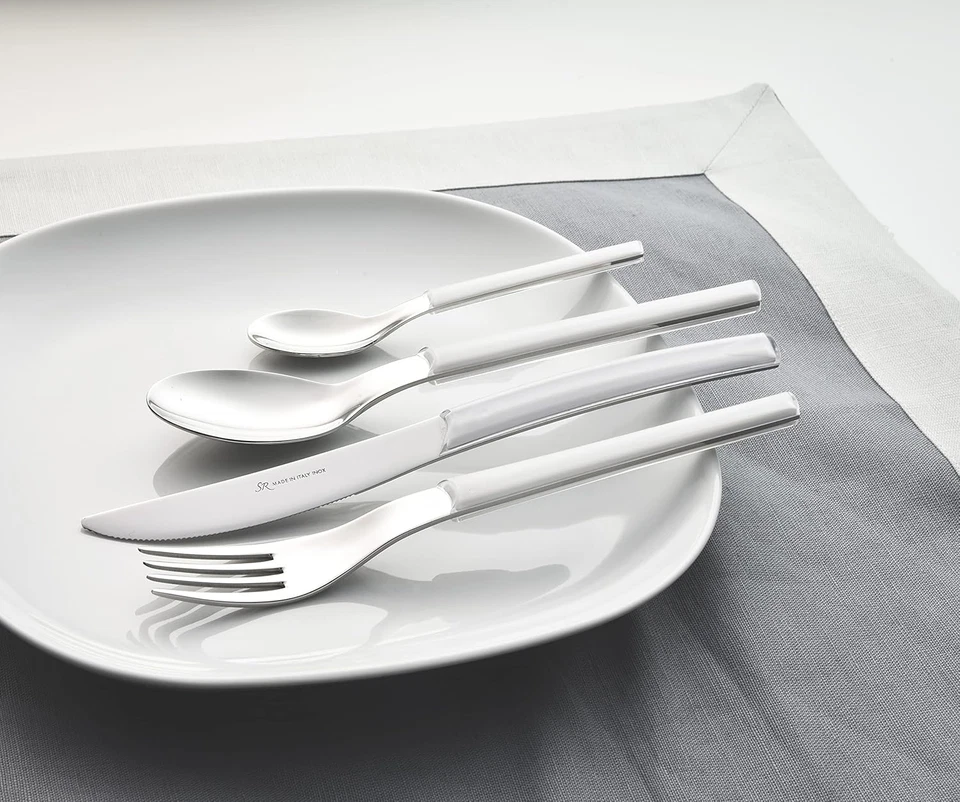 Loto Bianco 19 - Set Di Posate Da Tavola in Acciaio Inox 18/10, per 6 Persone, 2 - Immagine 3 di 4