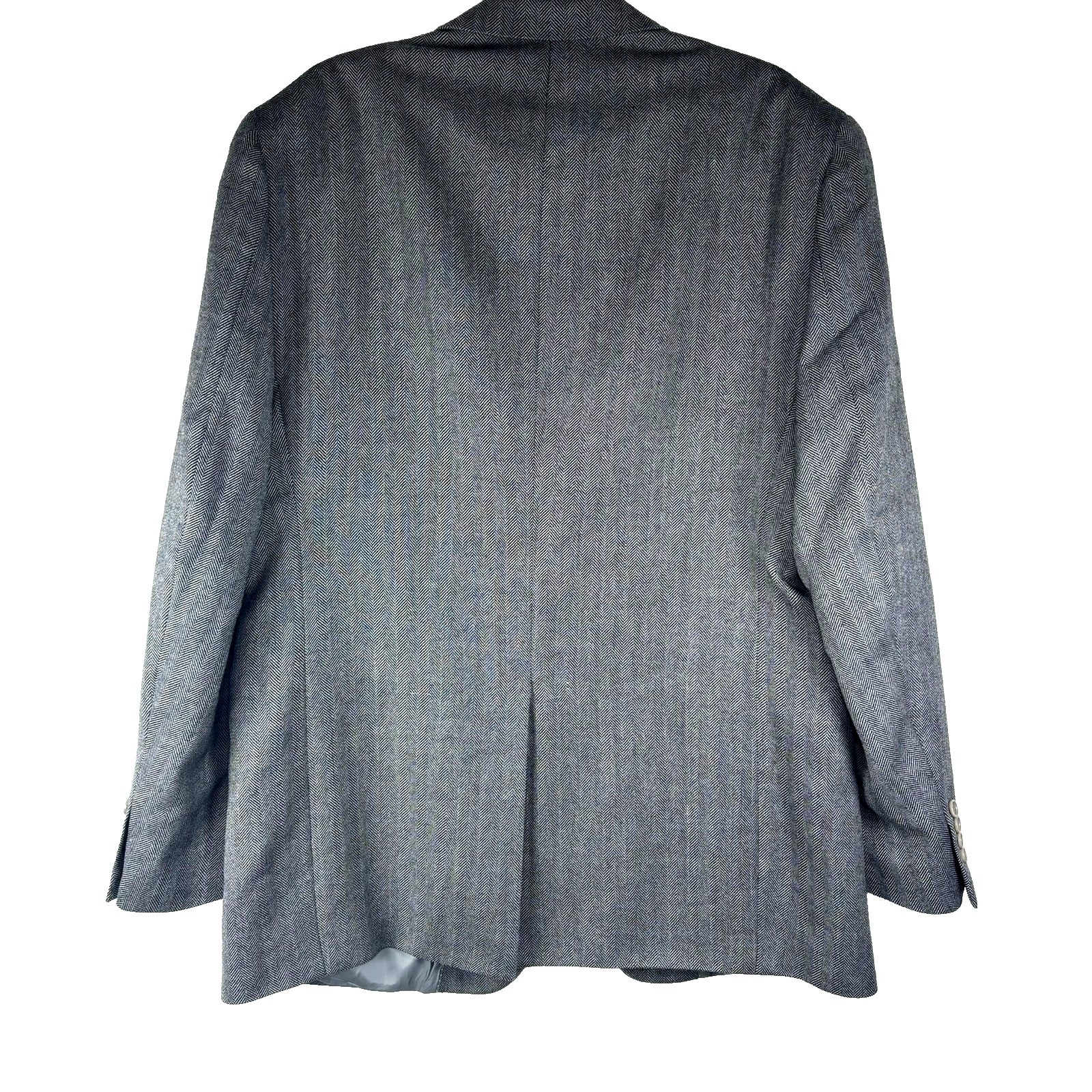 Tommy Hilfiger Herringbone Sport Coat Blazer Gray  100% Wool Suit Jacket 44L thumbnail 5