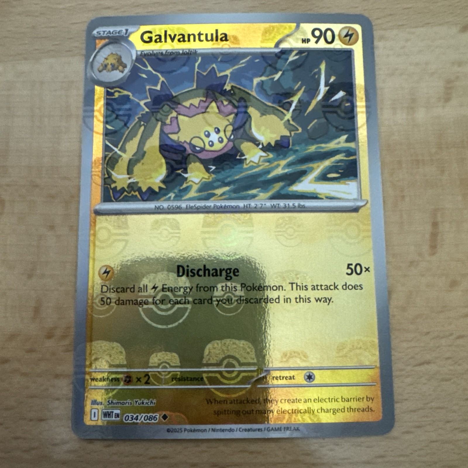 Galvantula 034/086 (Master Ball Pattern) Pokemon TCG Sv: White Flare Holo (NM)