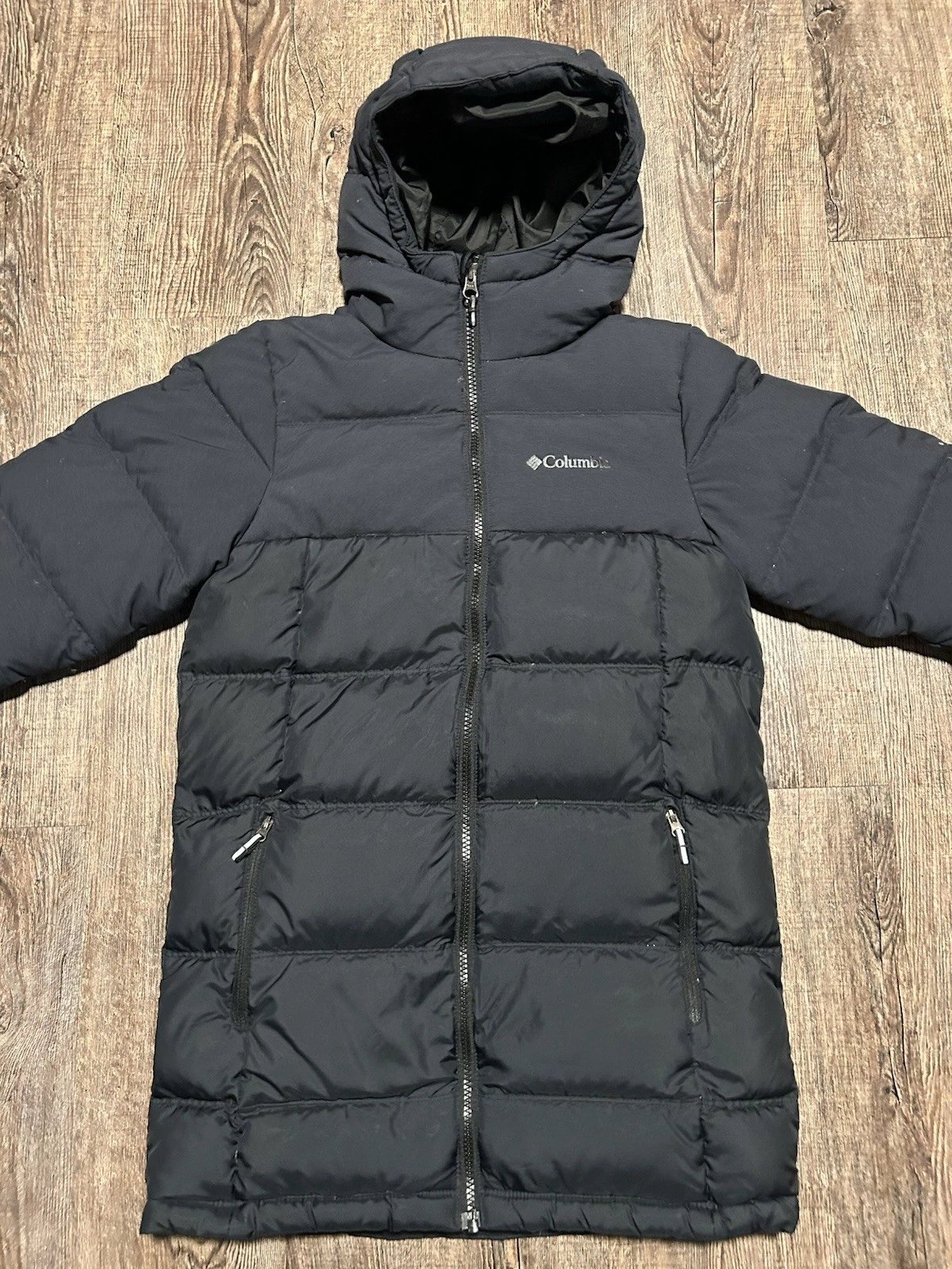 Columbia Youth Unisex Black Puffect Coat Jacket Medium 10/12 Kids Ski Winter