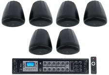 6 JBL Control 67 P/T 6.5" Commercial 70v Black Hanging Pendant Speakers Receiver