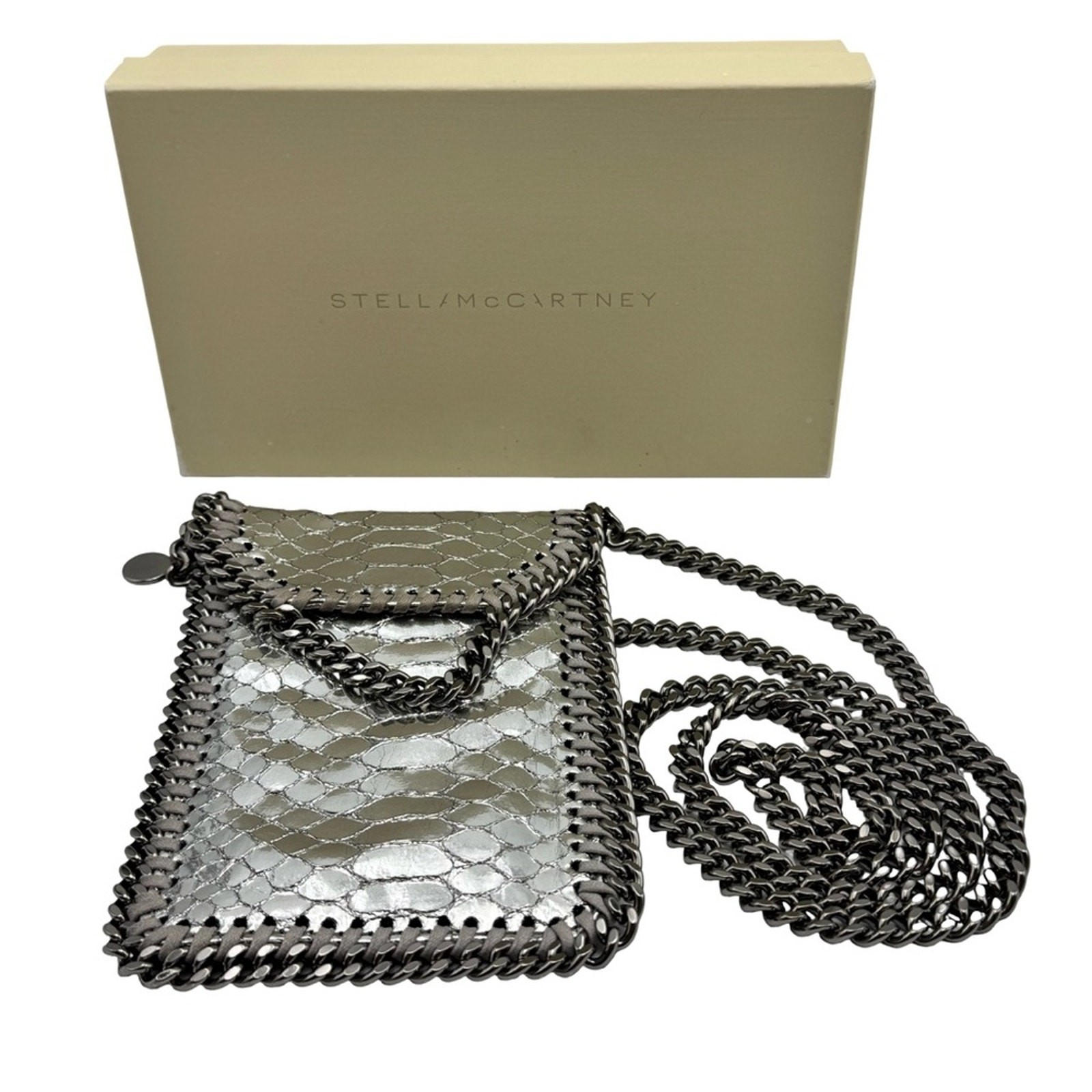 Stella McCartney Silver Python Embossed Falabella… - image 8