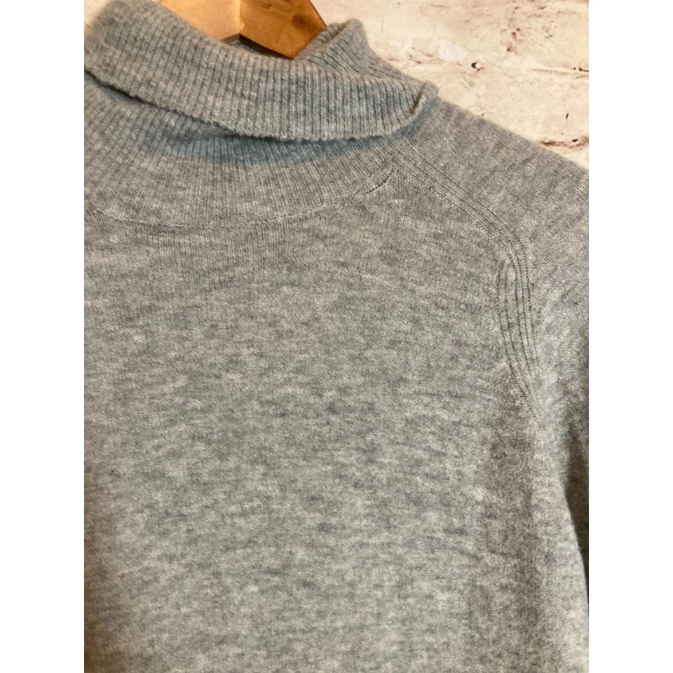 J. Crew Sweater Dress Women Small Wool Alpaca Blend Light Gray Mock Neck Stretch - Image 4 of 4