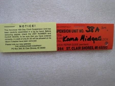 Horolovar 400 Day Clock Suspension Spring Unit 38A  Koma Midget 57 or 73