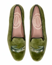 Stubbs Wootton Velvet Dress Slipper NEW Men's 10 Green Sage