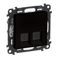 Valena Life Steckdose 2 X RJ45 Kat. 6A Stp Schwarz 756349