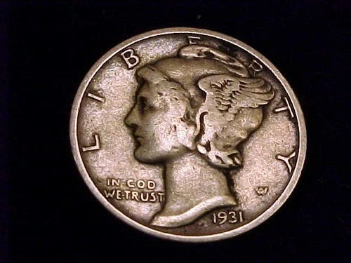 1931-S  Mercury Dime, Fine Grade.